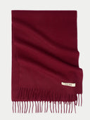 Szalik z frędzlami z mongolskiego kaszmiru | GOBI Cashmere #color_bordeaux