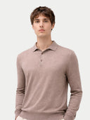 Koszulka polo z kaszmiru i jedwabiu | GOBI Cashmere #color_szarobrązowy