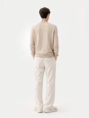 Kaszmir Męski Sweter Basic Z Półokrągłym Dekoltem- Gobi Cashmere #color_ciepła szarość