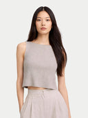 Kaszmirowy top z dzianiny bezszwowej 3D BłęKit śWitu - Gobi Cashmere #color_błękit świtu