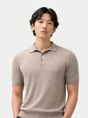 Koszulka polo z kaszmiru i jedwabiu | GOBI Cashmere #color_szarobrązowy