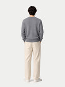 Kaszmir Męski Sweter Basic Z Dekoltem W Szpic Szary - Gobi Cashmere #color_ponura szarość