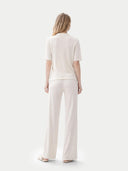 Bezszwowa jedwabna kaszmirowa koszulka polo | GOBI Cashmere #color_szeptana biel